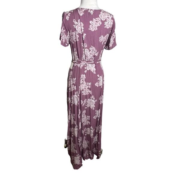 NWT Lulu’s Heart of Marigold Dusty Lavender Floral Print Wrap Maxi Dress Sz M - Picture 5 of 9